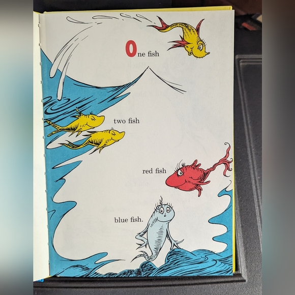 Dr Seuss 1960 One Fish Two Fish Red Fish Blue Fish Hardcover Book - Picture 9 of 14